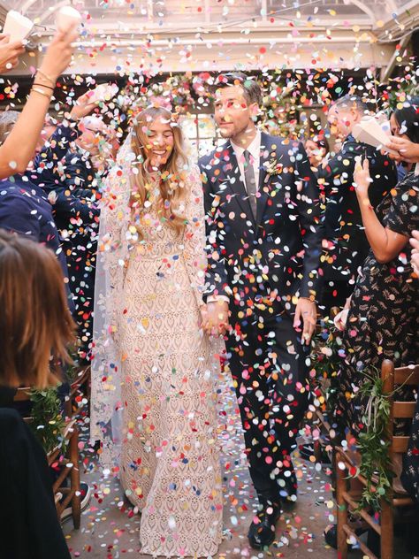 Valentino 2017, City Wedding Photos, Walk Down The Aisle, Wedding Exits, Boda Mexicana, Wedding Confetti, Brides Magazine, West Village, New York Wedding