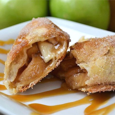 Air Fryer Caramel Apple Pie Flautas | Fluster Buster Fried Apple Pies, Homemade Apple Pie Filling, Apple Pie Bites, Apple Bite, Wonton Recipes, Puppy 101, Easy Apple Pie, Pie Bites, Baked Apple Pie