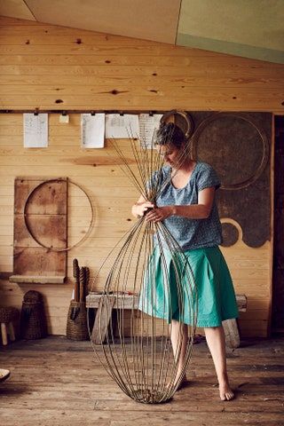 Handmade Baskets Weaving, Creative Shoot, Studio Artist, Textile Sculpture, Artistic Space, Cow Horns, Handmade Baskets, House Garden, Shoot Ideas