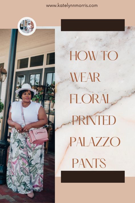 Plus size fashion doesn't have to be boring. Here's how you can create style with palazzo pants. Palazzo Pants Outfit Plus Size, Plus Size Palazzo Pants Outfit, Floral Palazzo Pants Outfit, Printed Palazzo Pants Outfit, Floral Printed Pants Outfits, Wide Leg Pants Outfit Casual, Plus Size Palazzo Pants, Palooza Pants, Bell Bottom Pants Outfit