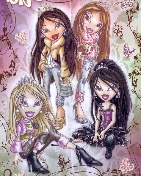 Bratz Dolls Paintings, Bratz Animation, Bratz Artwork, Follow Wallpaper, Bratz Princess, Bratz Art, Bratz Characters, Cute Fashion Style, The Bratz