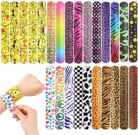 Amazon.com: YIQIHAI 100pcs Valentine’s Day Bulk Slap Bracelets with Different Print Design Retro Slap Bands for Party Favors: Toys & Games Slap Bracelets, Day Party, Embroidered Friendship Bracelet, Toys Games, Party Favors, Print Design, Band, Toys, Design