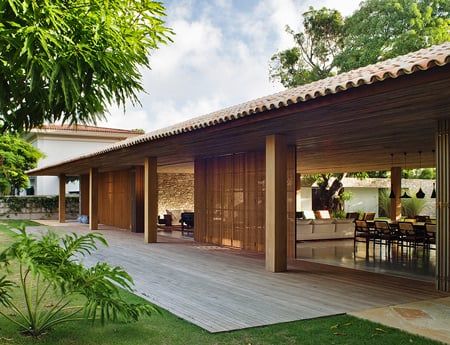 Bahia House by Studio mk27 | Dezeen Studio Mk27, Modern Tropical House, Ecological House, Tropical House Design, Tropical Architecture, Beautiful Home Designs, Tropical House, Container House Design, Modern Tropical