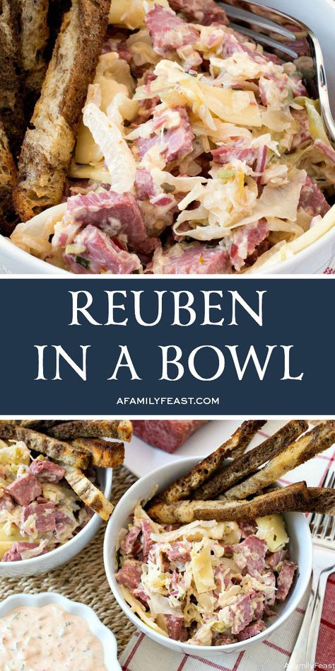 Reuben in a Bowl Reuben Bowl Corned Beef, Ruben Bowl, Reuben Bowls, Reuben Bowl, Ruben In A Bowl, Reuben Recipes, Reuben In A Bowl, Family Feast Recipes, Corned Beef Reuben