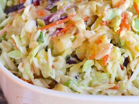 Hawaiian Coleslaw Hawaiian Coleslaw, Easy Dinner Sides, 12 Tomatoes Recipes, Backyard Cookout, Lemon Dessert Recipes, Coleslaw Mix, Summer Side Dishes, Dinner Sides, Seasonal Food