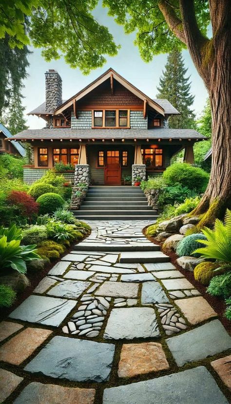 25+ Creative Craftsman-Style Landscaping Ideas for a Timeless Look 30 Craftsman Home Landscaping, Craftsman Style Architecture, Front Yard Craftsman Landscaping, Craftsmen House Exteriors, Craftsman Entryway Exterior, Craftsman Porch Decor, Traditional Craftsman Exterior, Craftsman Cottage Exterior, Craftsman House Colors