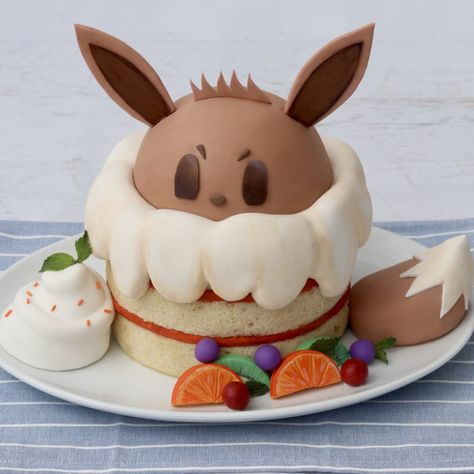 Character Dessert, Pokemon Cafe Food Recipes, Pokémon Cafe, Pokemon Food Recipes, Pokemon Cake Aesthetic, Pokemon Baking, Food Pokemon, Video Game Inspired Food, Pokemon Cafe Food