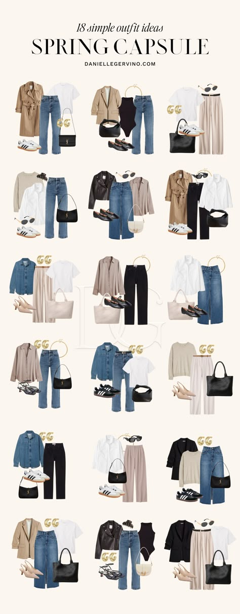 Spring Capsule Wardrobe for the 2024 Season Capsule Wardrobe Casual, Capsule Wardrobe Women, Capsule Wardrobe Outfits, Fashion Capsule Wardrobe, Classic Style Outfits, Spring Work Outfits, Spring Capsule, Spring Capsule Wardrobe, Capsule Outfits