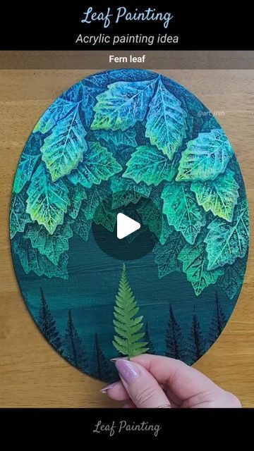 3d Leaf Painting, Leaf Impression Art, Green Leaf Painting Acrylic, Leaf Gouache, Realistic Leaf Painting, Painting Leaves Acrylic, Leaf Impression Painting, Leaf Painting Acrylic, Tropical Leaf Abstract Art