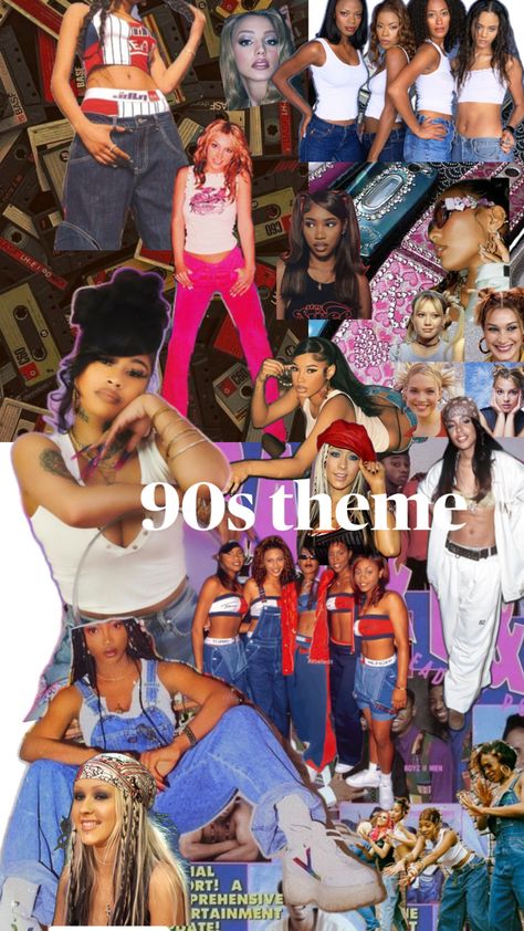 90s Aesthetic Birthday Party, 90s Bid Day Theme, 21st Birthday Ideas 2000s Theme, Y2k Party Aesthetic, 2000s Theme 21st Birthday, 90s Themed Birthday Party, 90 Theme Party Outfit, 2000 Theme Party Ideas, Bachlorette Party 2000s