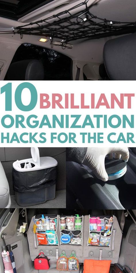 CAR ORGANIZATION is easy with these creative DIY ideas. Find tricks and hacks such as a secret compartment in the front seat cup holder, compartmentalized console dollar store trash can, ultimate trunk organization for all kinds of accessories with hanging shoe organizers, glove box tips and how to make your backseat baby, toddler, kids, or teenagers at ease with more legroom and headspace eve in a small car. Car Organization Kids, Car Organization Ideas, Shoe Organization Diy, Van Organization, Car Organization Diy, Camping Diy, Car Organization, Organizing Hacks, Organisation Hacks