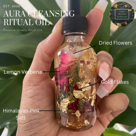 Unveil the hidden potential of your inner light and cleanse your aura with our Aura Cleansing Ritual Oil, a powerful blend of natural botanical ingredients steeped in the rich traditions of Hoodoo magic. Designed to help you purify your energetic field, release negativity, and invite positive energies into your life, this ritual oil is a must-have tool for those seeking spiritual clarity and vibrational harmony.  This oil has an uplifting lemon scent. **Please place items in your cart and go to Oil Product Design, Manifestation Oil, Oil Witchcraft, Spiritual Oils, Magick Oil, Spiritual Products, Hoodoo Magic, Hoodoo Conjure, Conjure Oil