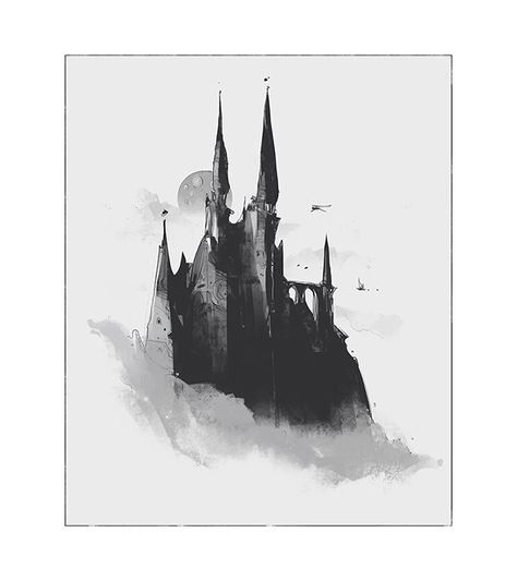 Castle Sketch, Victorian Castle, Norse Mythology Tattoo, Castle Silhouette, Castlevania Wallpaper, Castle Tattoo, Castle Illustration, Castle Drawing, I Love Black