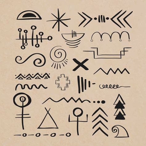 Doodle bohemian symbol vector hand drawn illustration | free image by rawpixel.com / sasi Symbols Drawing, Black Bohemian, African Symbols, Hand Doodles, Boho Art Drawings, Hand Drawn Illustration, Pattern Tattoo, Drawn Illustration, Ancient Symbols