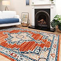 Check this out at Amazon Classic Hallway, Terracotta Living Room, Orange Terracotta, Moroccan Bedroom, Living Room Area Rug, Rug Navy, Colour Trends, Area Rug Design, Persian Style