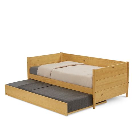 AllModern Grady Twin Solid Wood Daybed with Trundle | Wayfair Day Bed With Trundle, Wooden Daybed With Trundle, Trundle Bed Frame, Twin Daybed With Trundle, Sofa Bed Bedroom, Twin Trundle Bed, Twin Trundle, Wood Daybed, Twin Mattress Size