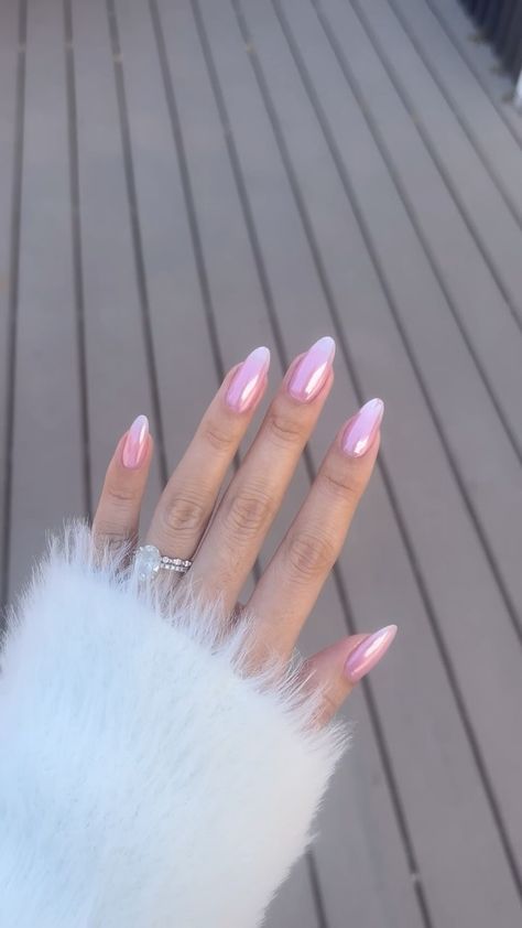 Zola Ganzorigt | Pink jelly glaze @haileybieber 🎀💞 Perfect spring treats Products I used: @opi @opi_professionals ▫️Hotter than you pink ▫️Alpine Snow… | Instagram Jelly Pink Chrome Nails, Jelly Glazed Nails, Pink Jelly Glaze Nails, Glaze Nails Pink, Nails By Zola, Glass Pink Nails, Icy Pink Nails, Off Pink Nails, Light Pink Jelly Nails