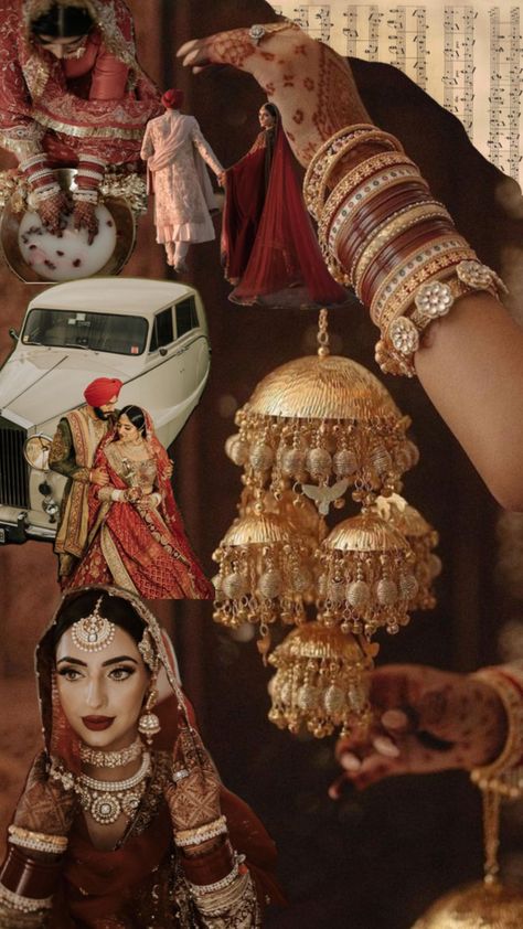 Vintage Punjabi Aesthetic, Desi Accessories Aesthetic, Punjabi Wedding Aesthetic, Traditional Punjabi Wedding, Choora Ceremony, Punjabi Aesthetic, Bengali Aesthetic, Indian Wedding Aesthetic, Anand Karaj