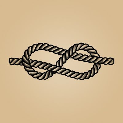 Knotted Rope Sailor Tattoo Sailor Rope Knots Tattoo, Strength Knot Tattoo, Sailor Tattoo Meanings, American Traditional Rope Tattoo, Rope Knot Tattoo Meaning, Knot Rope Tattoo, Strongest Knot Tattoo, Boat Knot Tattoo, Figure Of Eight Knot Tattoo