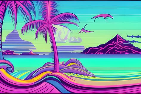 Tropical trippy beach Trippy Beach, Surreal Elements, Glowing Fish, Bright Blue Sky, Mysteries Of The World, Eco Resort, Summer Ocean, Blue Hawaii, Beach Tropical