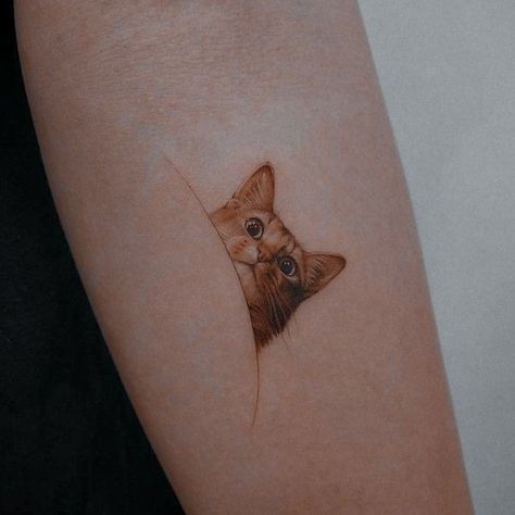 Ginger Cat Tattoo, Classy Tattoos For Women, Micro Tattoo, Tiny Bird Tattoos, Cat Tattoo Simple, Minimal Tattoos, Ankle Tattoos For Women, Paw Tattoo, Cat Tattoos