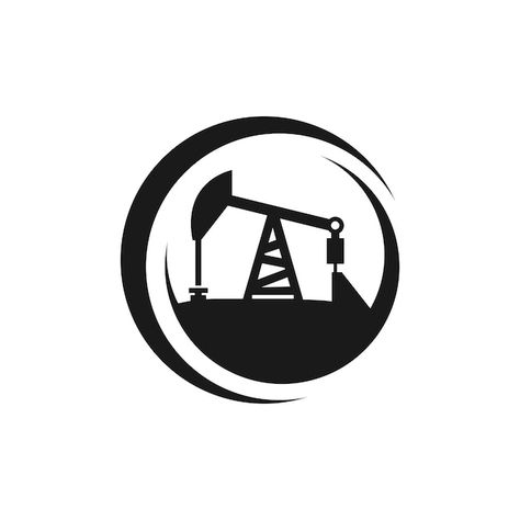 Vector industry icon logo. oil productio... | Premium Vector #Freepik #vector #oil-platform #oil-rig #petroleum-industry #oil-industry Petroleum Logo, Oil Company Logos, Industrial Logo, Oil Logo, Oil Platform, Ad Poster, Company Logos, Oil Production, Industry Logo