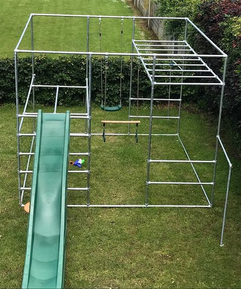 Backyard Jungle Gym, Kids Climbing Frame, Homemade Gym Equipment, Backyard Gym, Kids Play Equipment, Diy Gym, Diy Home Gym, Backyard Swings, Kids Climbing