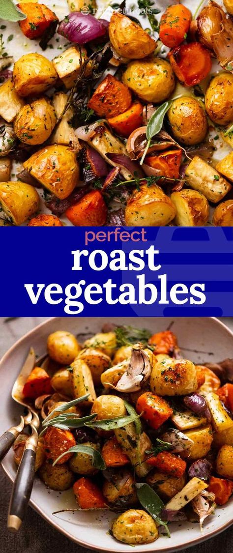 Roasted Mixed Vegetables, Best Roasted Vegetables, Mix Vegetable Recipe, Root Vegetables Recipes, Roasted Veggies In Oven, Roasted Root Veggies, Roast Vegetables, Healthy Vegetable Recipes, Roasted Vegetable Recipes