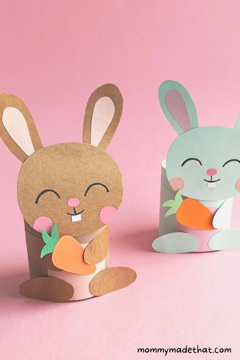 Easy Toilet Paper Roll Bunnies: A Cute Easter Bunny Craft! Baby Easter Crafts, Bunny Rabbit Crafts, Bunny Templates, Rabbit Crafts, Fun Easter Crafts, Sharpie Crafts, Easter Bunny Crafts, Spring Crafts For Kids, Easter Egg Crafts