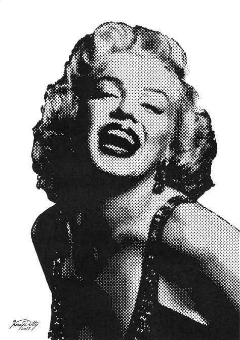 Marilyn Monroe by Krazy Dotty 2015 Marilyn Monroe Artwork Vintage, Marilyn Monroe Graphic Design, Marilyn Monroe Pop Art Vintage, Maralin Munro, Gray Vibes Aesthetic, Halftone Art, Marilyn Monroe T Shirts, Marilyn Monroe Pop Art, Marilyn Monroe Poster