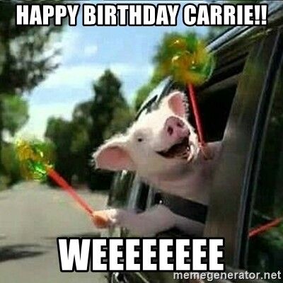 Happy birthday carrie!! weeeeeeee - geico pig | Meme … Happy Friday Meme, Happy Birthday Uncle, Happy Good Friday, Friday Meme, Hippie Quotes, Funny Friday Memes, Friday Humor, Let The Fun Begin, Friday Feeling