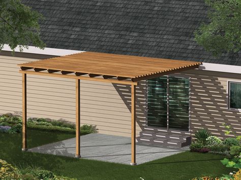 This simple patio cover promises less sun exposure and easy installation Patio Cover Plans, Deck Roof, Diy Patio Cover, Easy Patio, Covered Patio Design, Pallet Patio, Cheap Patio, Patio Covers, Covered Deck