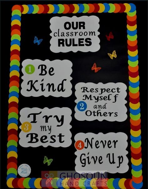 Class room rules, school, colorful, educational aids. Classroom Rules Bulletin Board, Classroom Rules Chart Ideas, Class Rules Chart Ideas, Classroom Board Ideas, Class Board Decoration, Birthday Chart Classroom, English Classroom Posters, Preschool Poems, Neha Singh