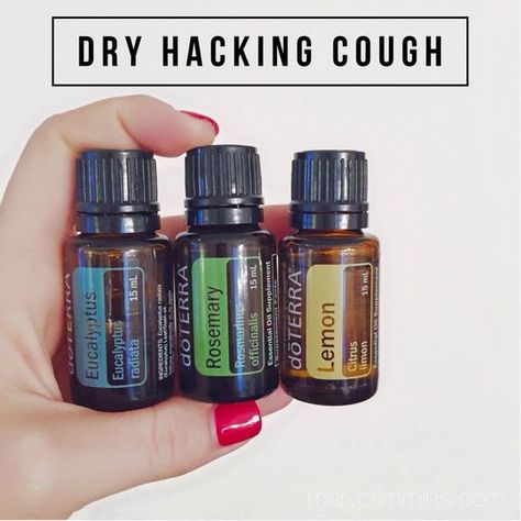 eucalyptus, rosemary, lemon, dry cough Cough Doterra, Cough Essential Oils, Oils For Cough, Oil For Cough, Essential Oils For Cough, Doterra Essential Oils Recipes, Essential Oils For Headaches, Essential Oil Remedy, Dry Cough