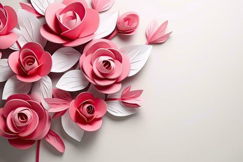 Paper flowers in the shape of a heart on a white background, Happy Mothers Day modern banner design, AI Generated Modern Banner Design, Heart On, The Shape, A Heart, Banner Design, Happy Mothers Day, Happy Mothers, Paper Flowers, White Background