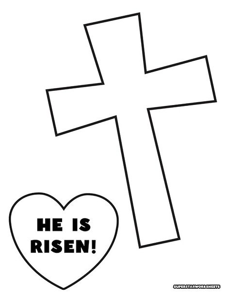 Cross Easter Crafts For Preschoolers, Cross Craft For Preschoolers, He Is Risen Craft Preschool Free Printables, Easter Cross Crafts For Kids, Cross Craft Preschool, Cross Printable Templates, He Is Risen Craft For Kids, He Is Risen Craft Preschool, Cross Coloring Pages Free Printables