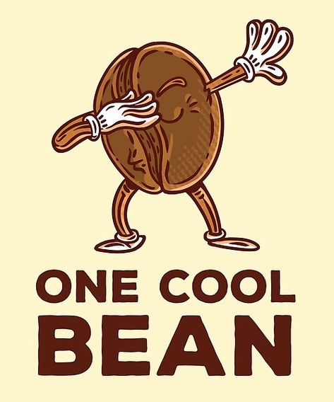 Coffee Bean Cartoon, Coffee Bean Design, Cool Bean, Cafe Logos, Cup Of Espresso, Coffee Fonts, Coffee Poster Design, Coffee Puns, Coffee Jokes