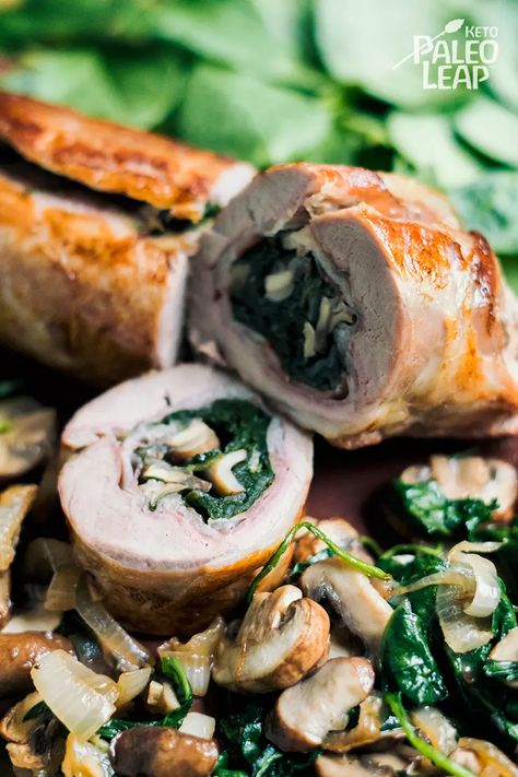 Keto Stuffed Pork Tenderloin | Paleo Leap Paleo Pork Recipes, Keto Crackers, Keto Pork, Pork Chop Recipe, Paleo Pork, Pork Tenderloin Recipe, Eating Keto, Insta Account, Tenderloin Recipe