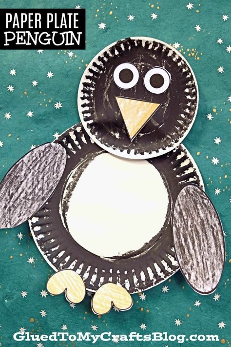 January Preschool Crafts, Paper Plate Penguin, Paper Flower Wall Hanging, Preschool Winter, Theme Preschool, Penguin Crafts, Penguin Craft, Circle Crafts, Preschool Craft