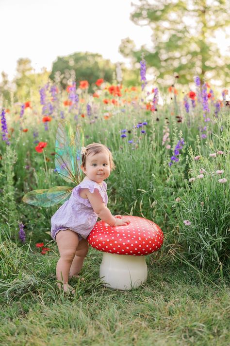 Fantasy Fairy Baby Portraits Wildflowers in Texas Fairy Background Photoshoot, Fairy Birthday Outfit Ideas, Fairy First Birthday Pictures, My Fairy First Birthday Photoshoot, Toddler Fairy Photoshoot, Fairy First Photoshoot, Fairy 1st Birthday Photoshoot, First Fairy Birthday Party, Fairy First Smash Cake