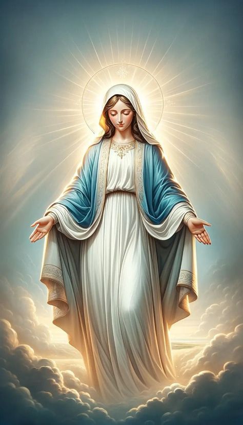 Virgin Mary Picture, Mary Jesus Mother, Mother Mary Pictures, Jesus Mother, Virgin Mary Art, Mother Mary Images, Jesus Christ Painting, Images Of Mary, Jesus Christ Artwork