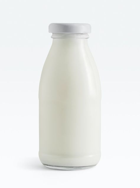 Fresh milk in a glass bottle on white background | premium image by rawpixel.com / Teddy Milk In A Bottle, Milk Bottle Design, Liquid Cheese, Milk Glass Bottle, Milk Photography, Plastic Milk Bottles, Yogurt Drink, Font Logotype, Trendy Water Bottles