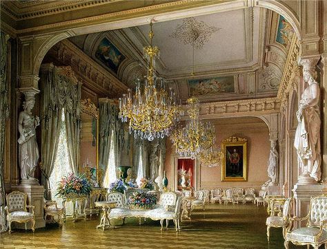 Electronics Pattern, Palace Interior, Interior Paintings, Imperial Russia, White Living, White Living Room, Drawing Room, Handmade Decorations, Rococo