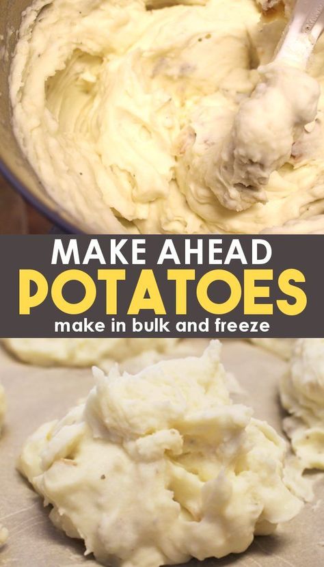 Make Ahead Potatoes, Freeze Mashed Potatoes, Freezer Mashed Potatoes, Easy Mashed Potatoes Recipe, Freezing Mashed Potatoes, Frozen Mashed Potatoes, Mashed Potatoes Recipe Easy, Make Ahead Mashed Potatoes, Easy Mashed Potatoes