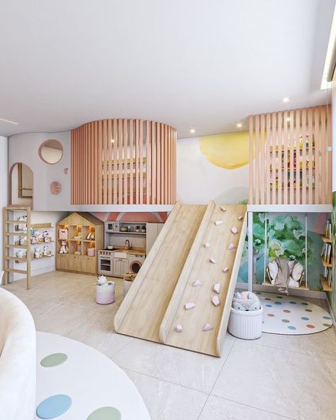 Indoor Playground Design, Small Playroom, Indoor Playroom, Kids Cafe, Basement Playroom, Girls Playroom, Toddler Playroom, Kids Playroom Decor, Playroom Design