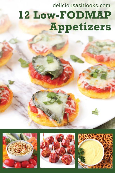 12 Low FODMAP Appetizer Recipes Easy Low Fodmap Appetizers, Low Fiber Appetizers, Low Fodmap Holiday Appetizers, Low Fodmap Appetizer Recipes, Fodmap Appetizers Parties, Low Fodmap Dip Recipes, Low Fodmap Superbowl Snacks, Low Fodmap Appetizers Parties, Low Fodmap Picnic Food