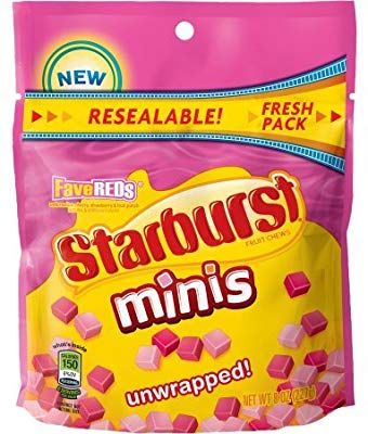 Amazon.com : Starburst Mini Upwrapped Gummies New Resealable Pouch 8oz (FaveReds) : Gateway Starburst Minis, Starburst Candy, Fruit Chews, Chewy Candy, Strawberry Salad, Fruit Punch, Love Only, Fruit Flavored, Gummy Candy