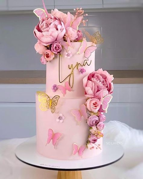 Best Birthday Wishes For Daughter, Butterfly Baby Shower Cake, Butterfly Theme Cake, Birthday Cake For Women Elegant, Sending Birthday Wishes, Tiered Cakes Birthday, Butterfly Birthday Cakes, Wishes For Daughter, Unique Birthday Cakes