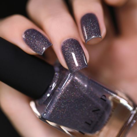 ILNP Chateau - Charcoal Grey Holographic Shimmer Nail Polish for sale online | eBay Ilnp Nail Polish, Spirit Fingers, Perfect Hands, Grey Nail Polish, Nail Swatches, Min Pins, Shimmer Nail Polish, Purple Nail Polish, Cherry Nails