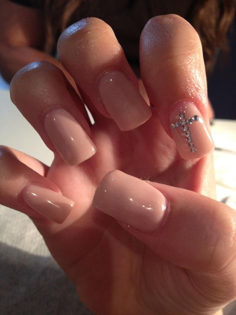 Cross nail art - cuteee Nails Acrylic Simple Classy, Nails Acrylic Simple, Cross Nail Art, Cross Nails, Nail Goals, Nail Nail, I Love Nails, Fall Nail, Cute Nail Designs